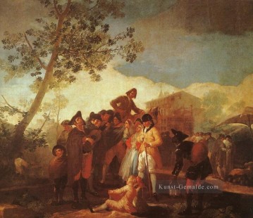hunde spielen poker Ölbilder verkaufen - Blinder die Gitarre Romantische moderne Francisco Goya Spielen